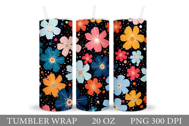 Flowers Tumbler Design. Flowers Tumbler Wrap Sublimation