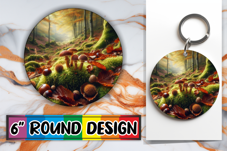 Radiant Circle Coaster Sublimation, Autumn