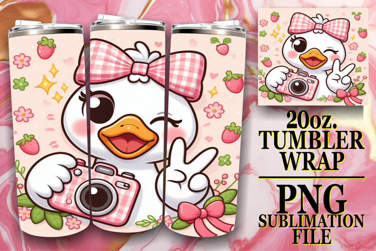 Sublimation Delight 20oz tumbler wrap, Cute Goose