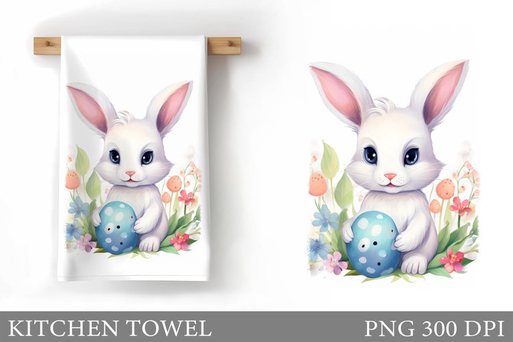 Easter Bunny Kitchen Towel. Bunny Kitchen Towel Sublimation
