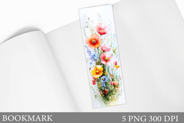 Floral Bookmark Design. Flowers Bookmark Sublimation example image 1