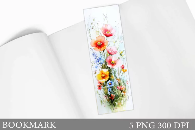 Floral Bookmark Design. Flowers Bookmark Sublimation
