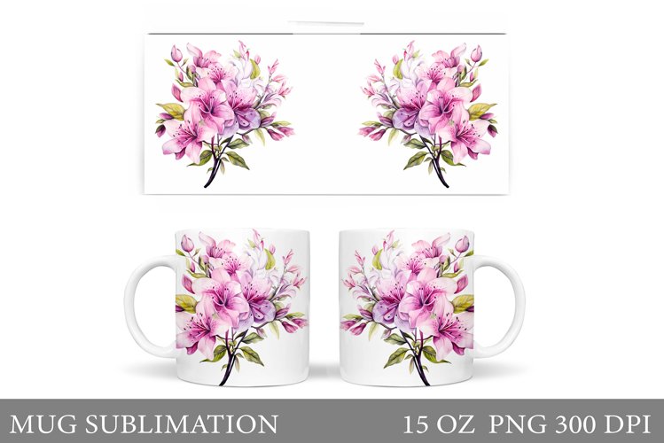 Flowers Mug Wrap Sublimation. Flowers Mug Wrap Design example image 1