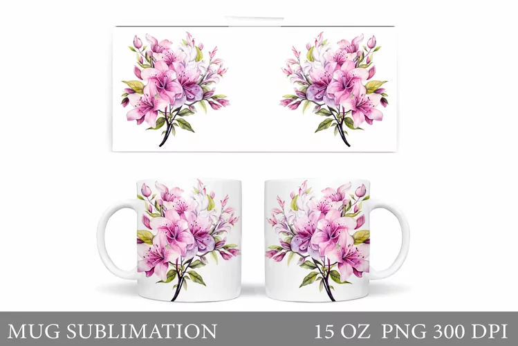 Flowers Mug Wrap Sublimation. Flowers Mug Wrap Design