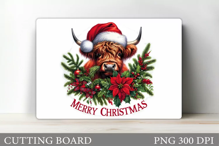 Christmas Cow Cutting Board. Christmas Cutting Board