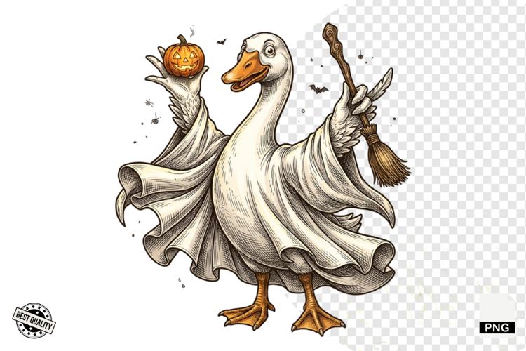 Halloween Ghost Goose PNG