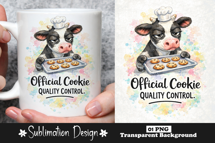 Official Cookie Quality Control Funny Baking Cow Sublimation