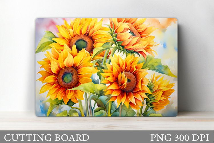 Sunflowers Cutting Board Design. Cutting Board Sublimation