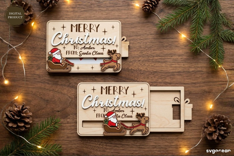 Christmas Card Holder Laser Cut | Glowforge | SVG
