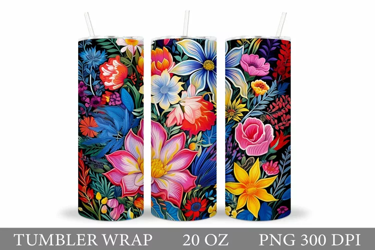 Flowers Tumbler Design. Flowers Tumbler Sublimation