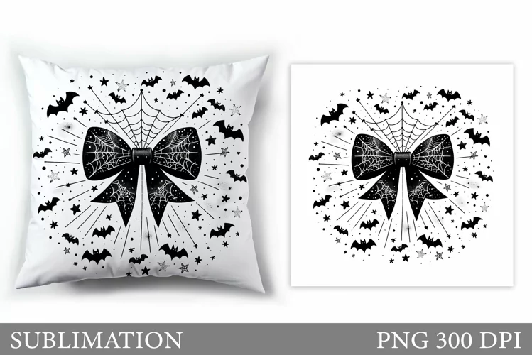 Halloween Bow Sublimation. Halloween Pillow Sublimation