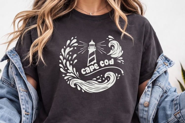 Cape Cod Lighthouse SVG | Ocean Wave PNG | Nautical Cut File