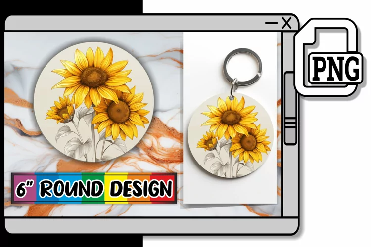 Blossom Burst Sublimation Circles - Keychain & Car Coaster