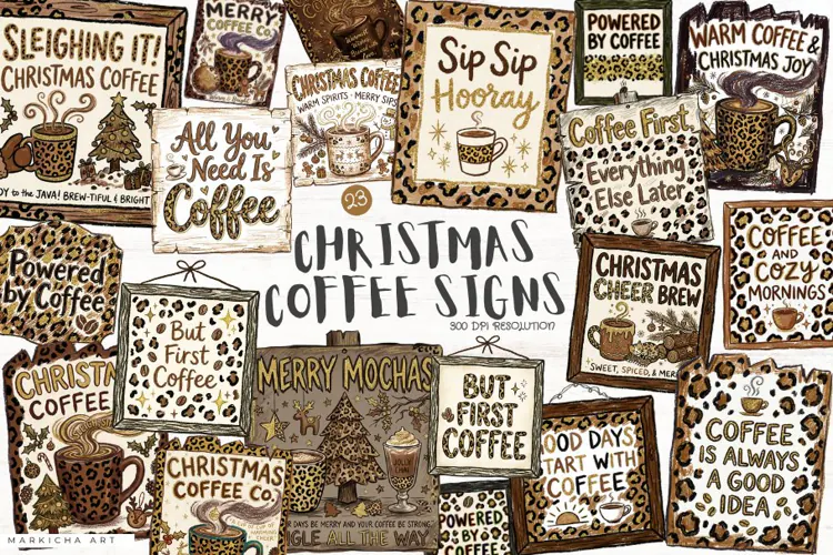 Christmas Coffee Signs PNG
