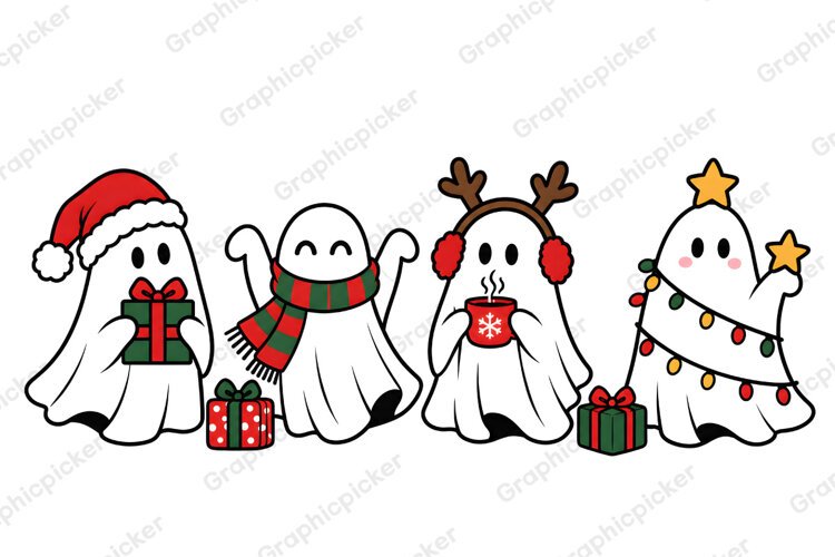 Christmas Ghost PNG, Funny Christmas PNG, Christmas PNG example image 1