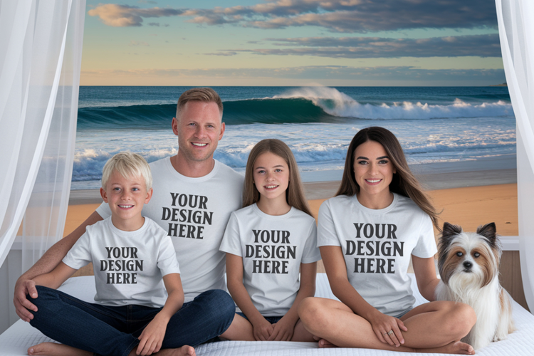 Bella Canvas 3001 Family Group T-Shirt Mockup