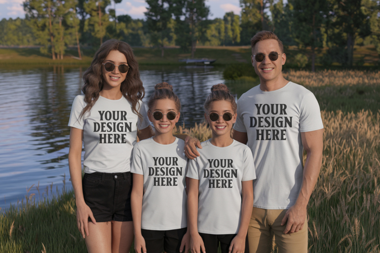 Bella Canvas 3001 Family Group Mockup
