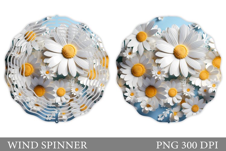 Daisy Flowers Wind Spinner. Flowers Spinner Sublimation