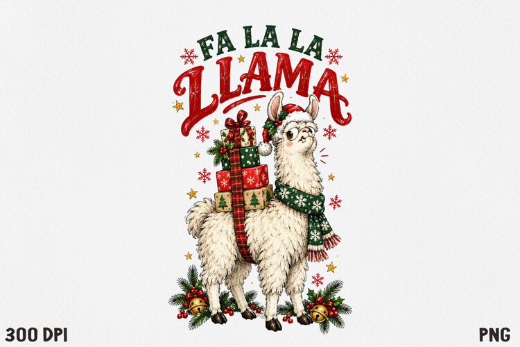 Christmas Clipart PNG, Festive Holiday Illustration. example image 1