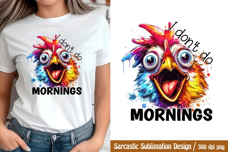 Funny Sarcastic Sublimation, I dont do mornings PNG
