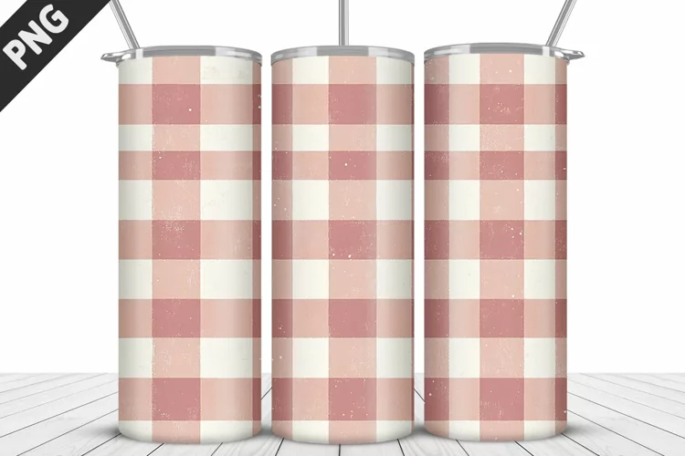 Plaid Tartan Valentine's Day Tumbler Design | Valentin