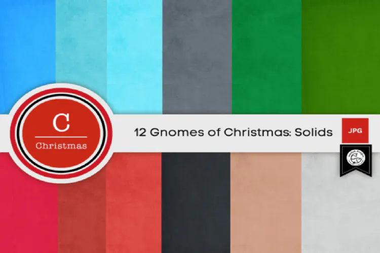 12 Gnomes of Christmas Solid Papers