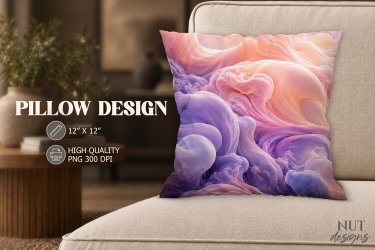 Pink Purple Abstract Pillow dynamic curves background example image 1