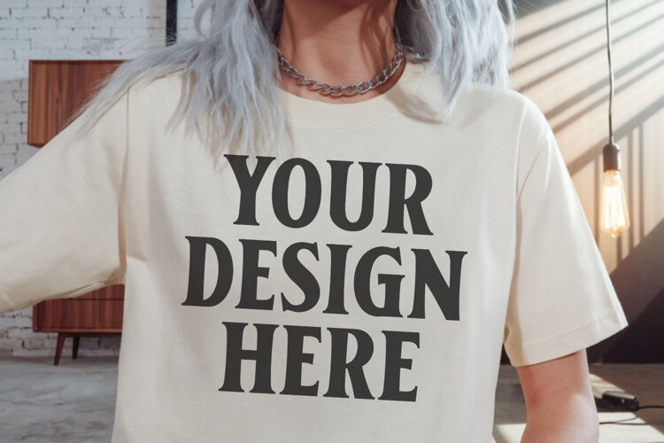 Comfort Colors 1717 Ivory T-Shirt Mockup example image 1