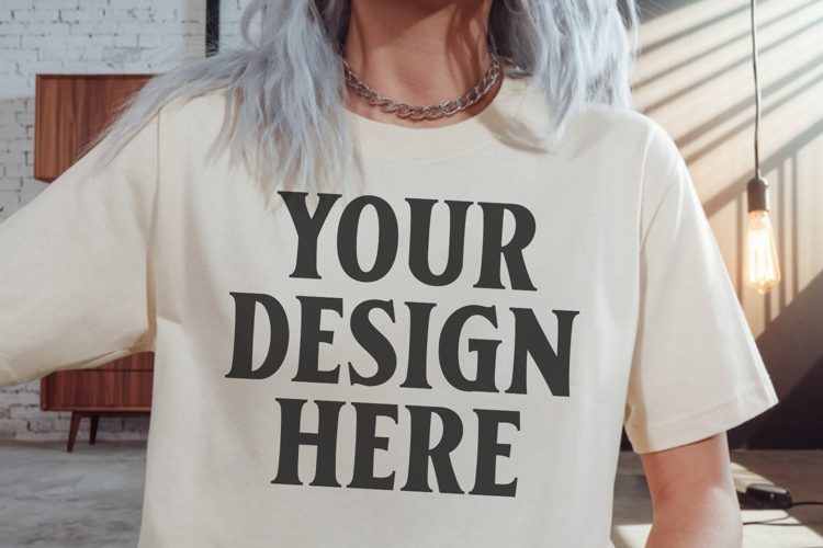 Comfort Colors 1717 Ivory T-Shirt Mockup