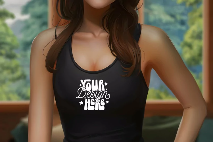 Next Level 1533 Black Mockup, Next Level Tank Top Mockup