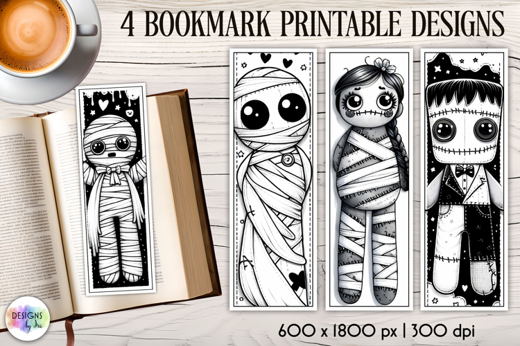 Halloween Bookmarks, Gothic Black and White Bookmarks