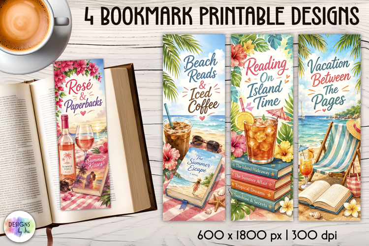 Summer Beach Reading Printable Bookmarks for Book Lovers