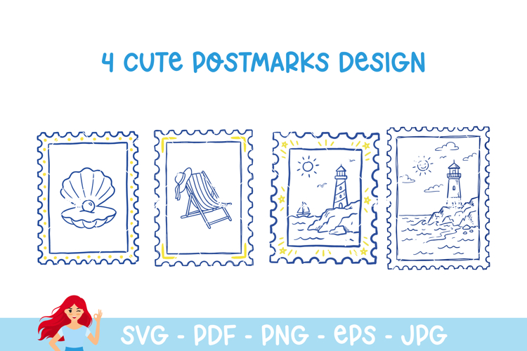Summer Italy postmark, mail delivery stamps
