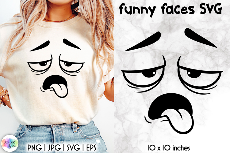 Funny Smiley Face SVG, Sarcastic Cartoon Face Expression PNG