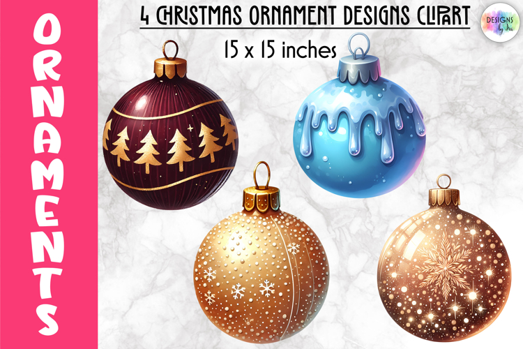 Christmas Ornaments Clipart, Christmas Tree Baubles PNG