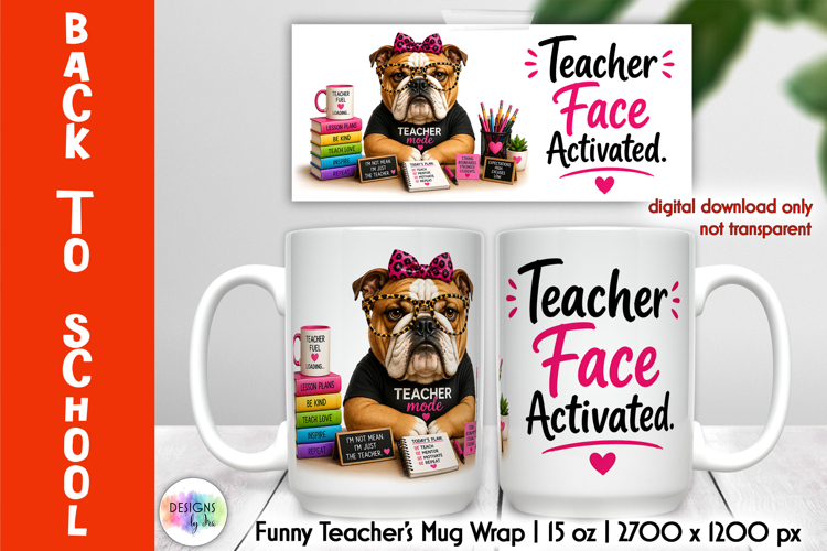Funny Teacher Mug Wrap Sublimation, Back to School