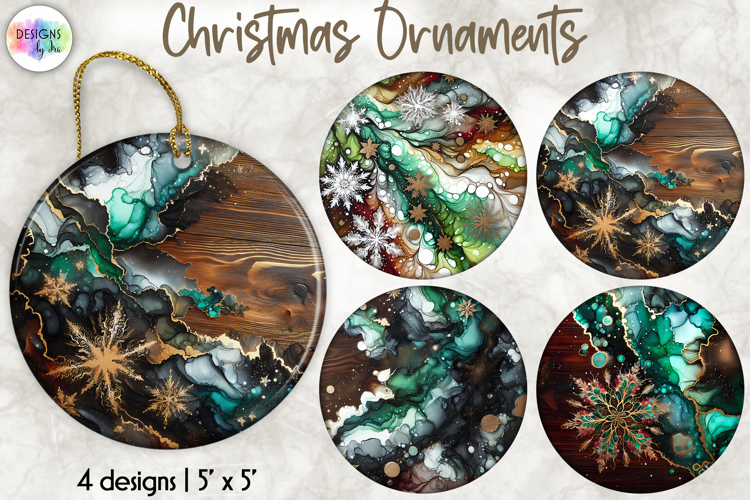 Christmas Ornaments Sublimation, Alcohol Ink Ornaments