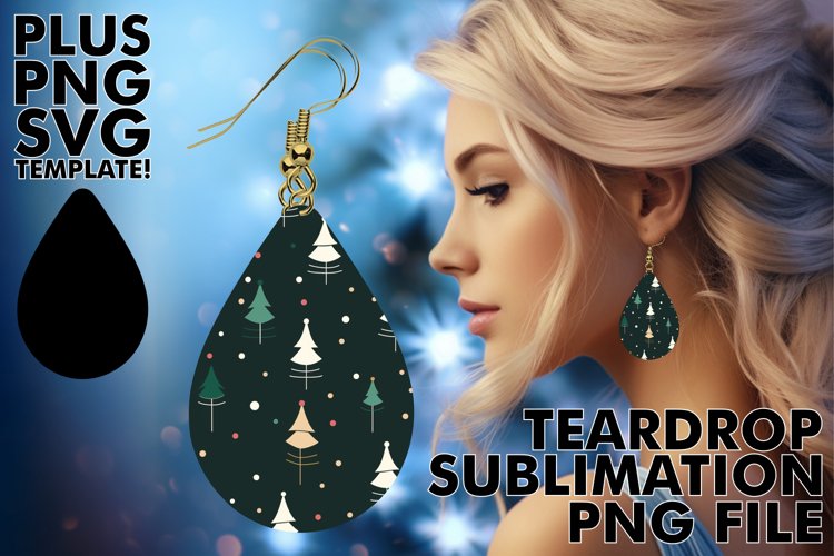 Festive Teardrop Earring Watercolor Art