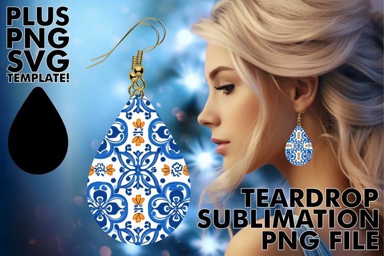 Tile-Inspired Elegance: Watercolor Teardrop Charms