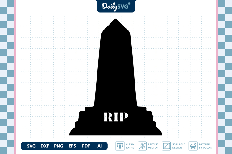 Tombstone Silhouette SVG Halloween Graveyard Cut File