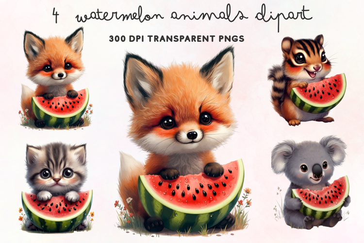 Watercolor Watermelon Clipart Image 12