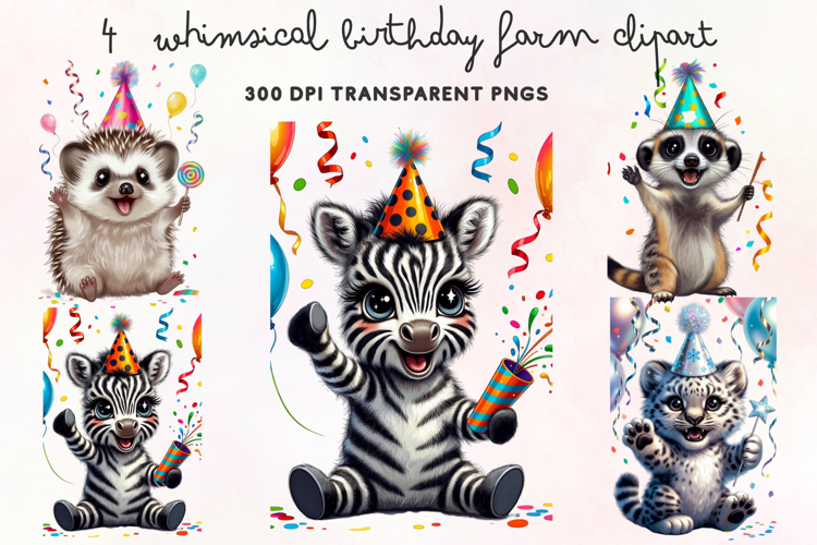 Whimsical Birthday Farm Clipart PNG