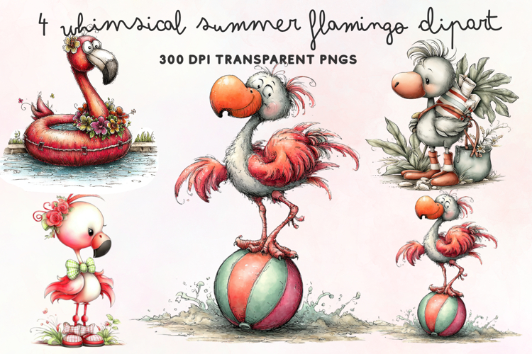 Cute Flamingo Clipart Image 6