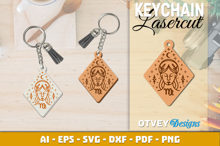 Zodiac Keychain Lasercut | Keychain Design Lasercut