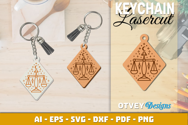Zodiac Keychain Lasercut | Keychain Design Lasercut