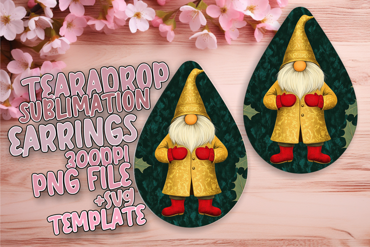 Dynamic Teardrop Earrings Artwork PNG , Gnome
