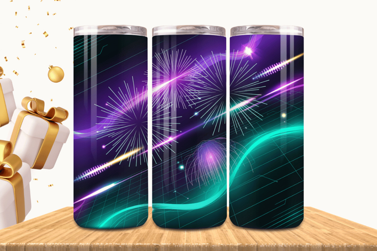 Festive Happy New Year Tumbler Wrap 2026: 20oz Skinny Tumble