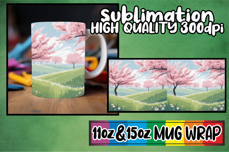 Blissful memories 11oz 15oz mug wrap, Spring