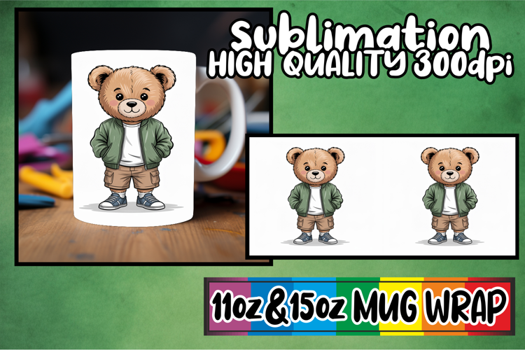 Sweet dreams sublimation print wrap, Teddy Bear
