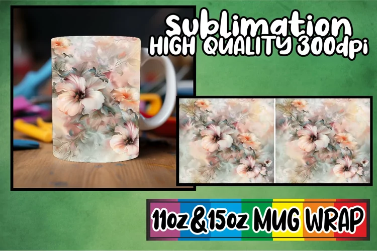 Springtime Abstract Artistic Patterns Mug Wrap 11oz 15oz Sub